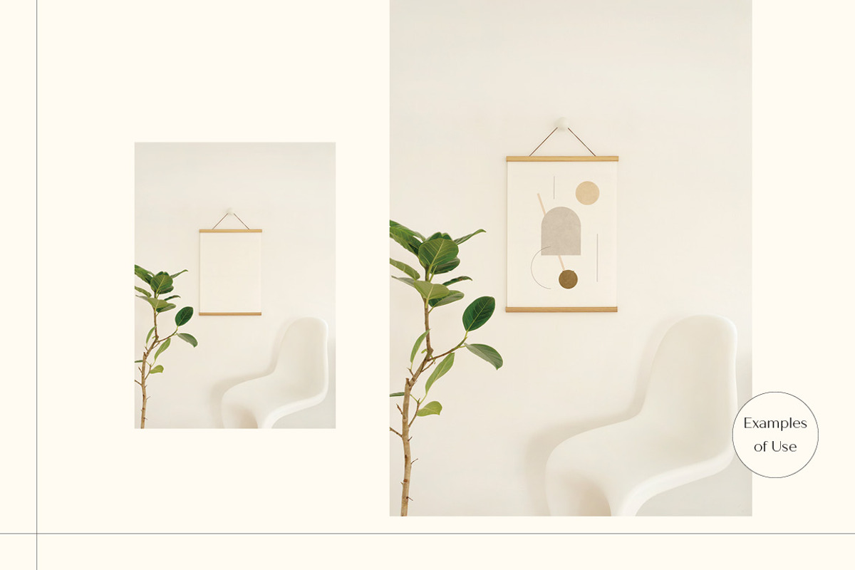 Poster Mockup SET with Wood Hanger, a Print Template by LOPEstudio (Photo 7 of 8)
