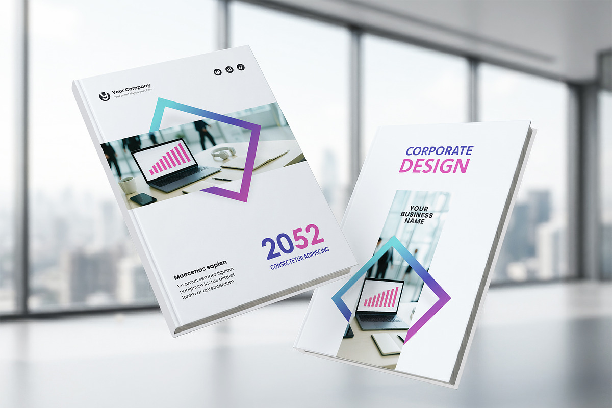 Corporate Book Cover Template, a Marketing Template by WheelieMonkey (Photo 1 of 2)