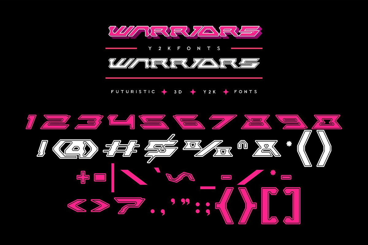 Warriors Font | Bold Y2k Font, a Sans Serif Font by WhymoreArt (Photo 9 of 10)