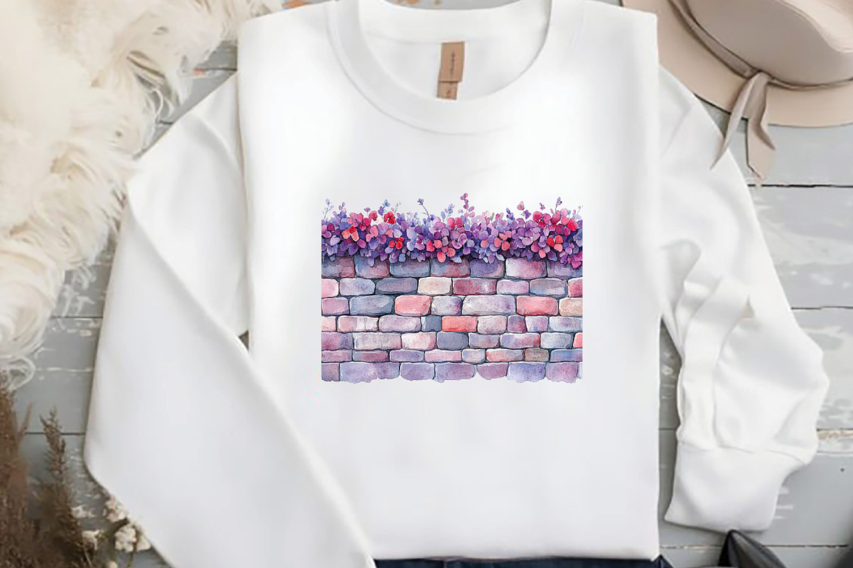 Watercolor Brick Wall Sublimation Cl, an Illustration by DreamCafeArt (Photo 6 of 7)