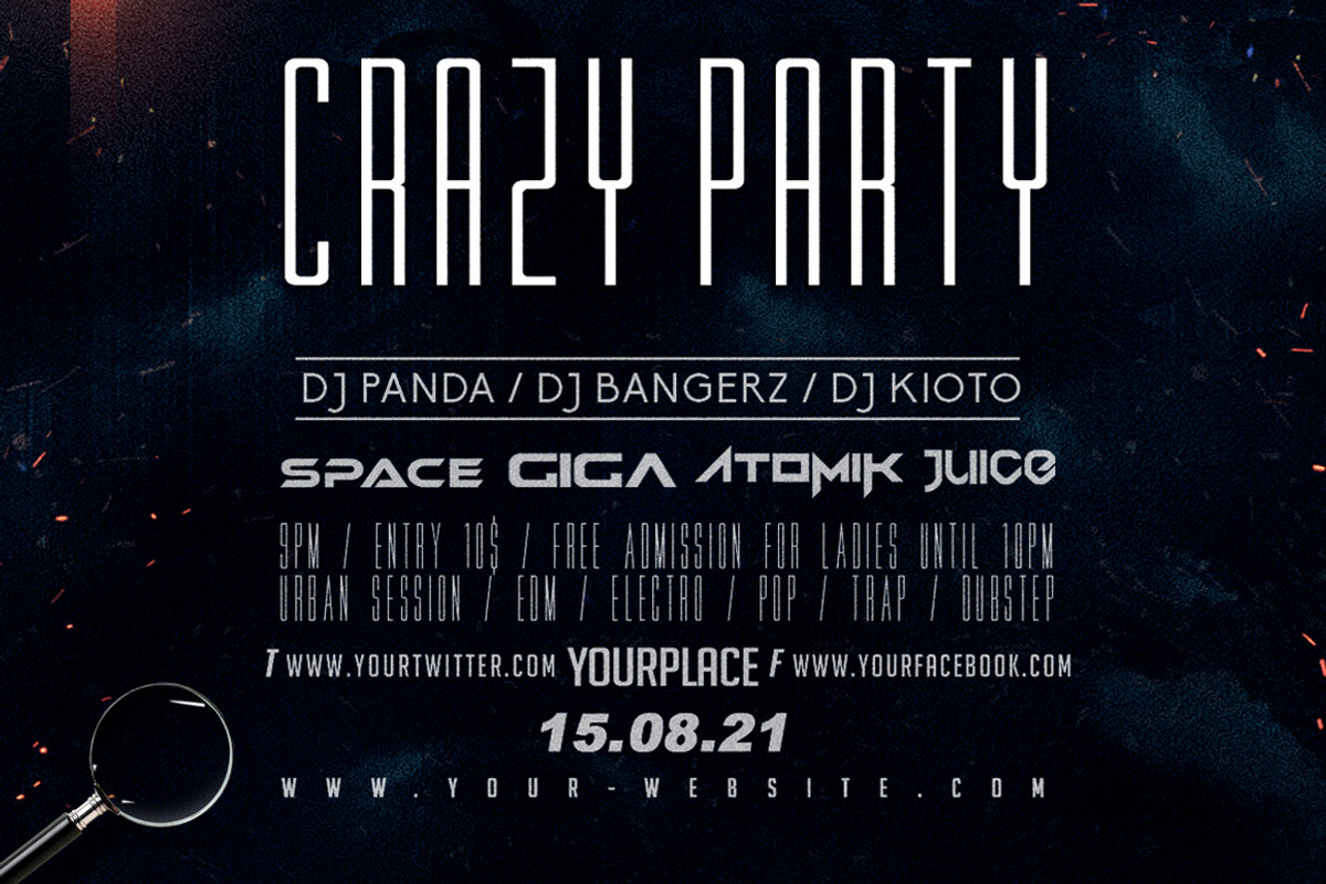 Crazy Party | Club & Deejay Flyer, a Flyer Template by GIGA-TEMPLATE (Photo 7 of 7)