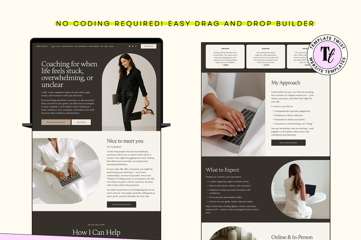 Simple Coaching Website Template, a Squarespace Template by Template Twist Shop (Photo 7 of 9)