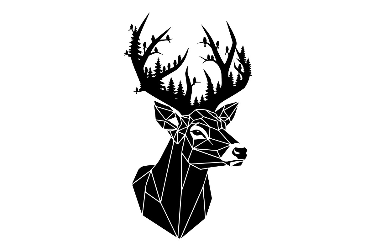 Deer Antler Silhouette Bundle, an Object Illustration by yasushie (Photo 22 of 31)