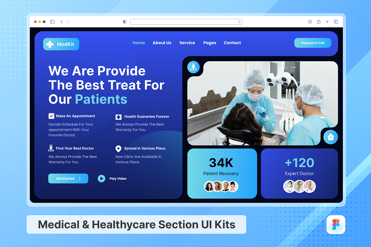 Medkit - Medical Healthy Hero Header, an UI Kit Template by SquidPixey (Photo 1 of 3)