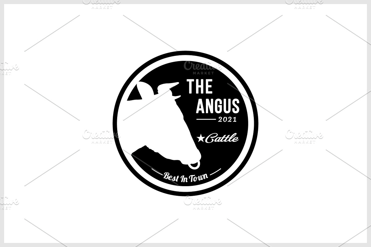 Cow Angus Beef Emblem Label, a Branding & Logo Template by Atlantis X Nurman Arbai (Photo 1 of 2)
