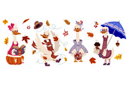 Cute cartoon goose, autumn geese, an Animal Illustration by art PVP - market (Thumbnail 1 of 3)