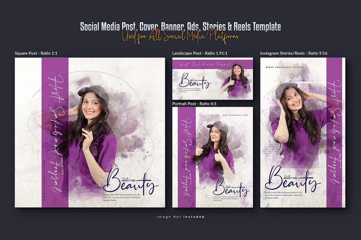 Photo Effect  Social Media Post Set, a Social Media Template by Creative_View (Photo 4 of 8)