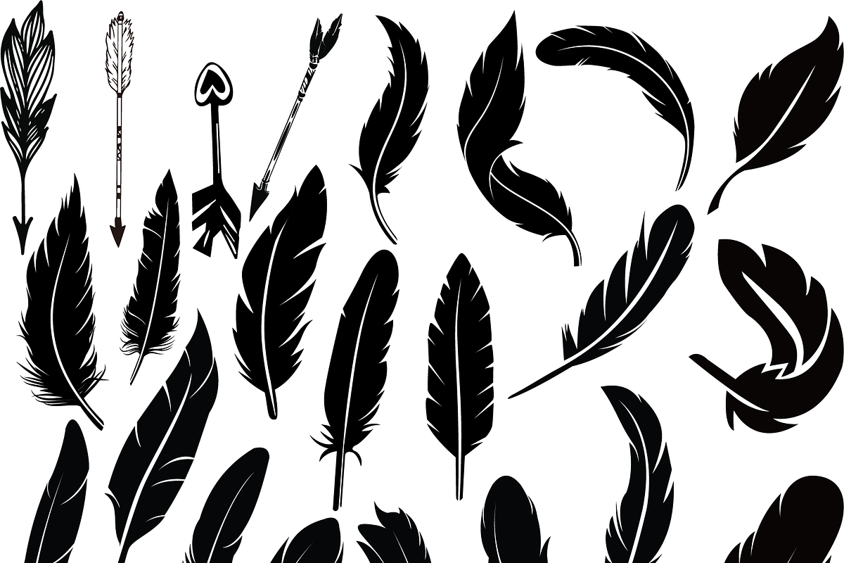 Feather silhouette Clipart, an Illustration by Digi_Design_World