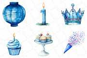Watercolor Blue Birthday Clipart Bun, an Illustration by DreamPrint404 (Thumbnail 4 of 5)