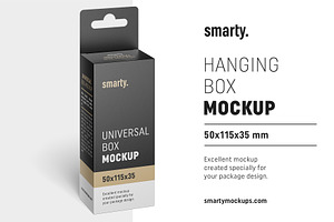 Hanging Box Mockup / 50x115x35 Mm