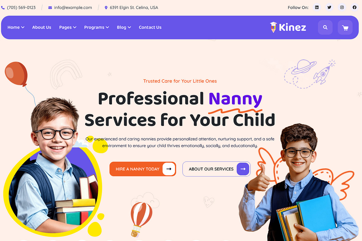 Kinez – Kindergarten School WP Theme, a WordPress Template by Helenshop (Photo 2 of 4)