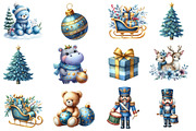 Blue and gold Christmas clipart, an Illustration by Designworld (Thumbnail 3 of 5)
