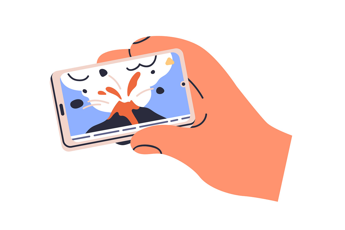 Hands hold phones with online videos, a Technology Illustration by Good Studio (Photo 5 of 9)