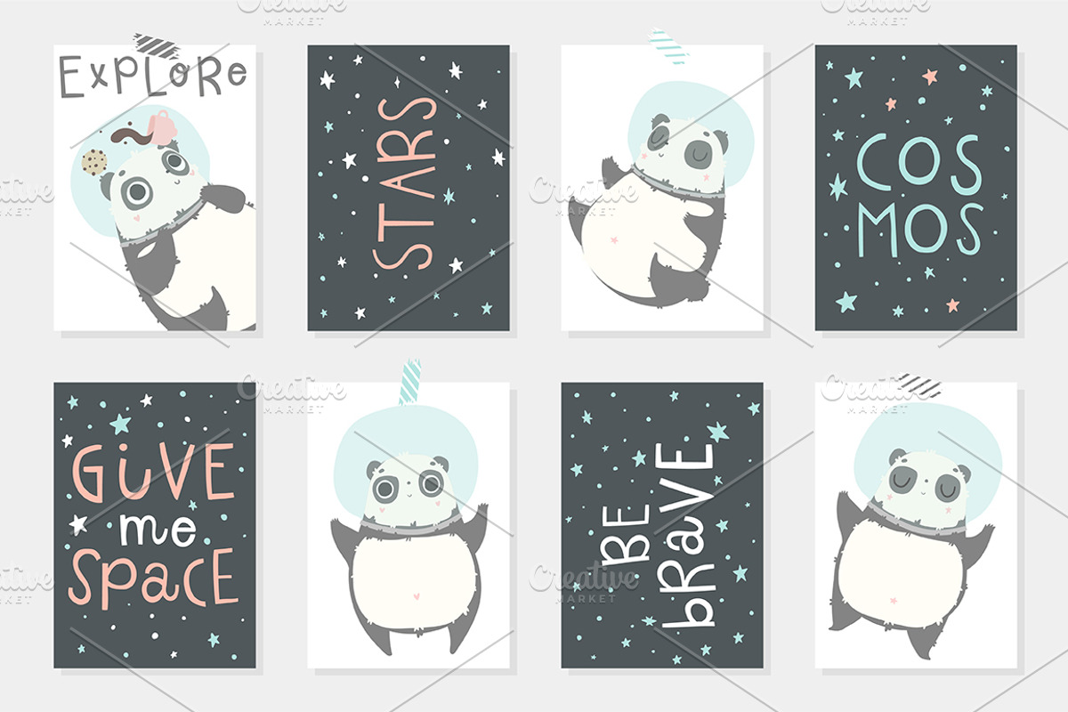 Panda in Space - kids set, an Object Illustration by Artnis (Photo 3 of 8)