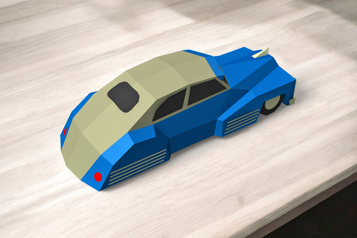 Lowrider car - 3d papercraft, a Print Template by PAPER amaze