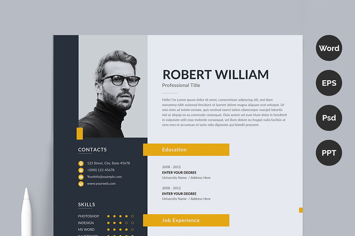 Modern Resume Template CV, a Resume Template by Aspect_Studio (Photo 2 of 3)
