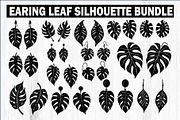 Leaf Earring Silhouette Bundle, an Object Graphic by Creativeshirt (Thumbnail 1 of 16)