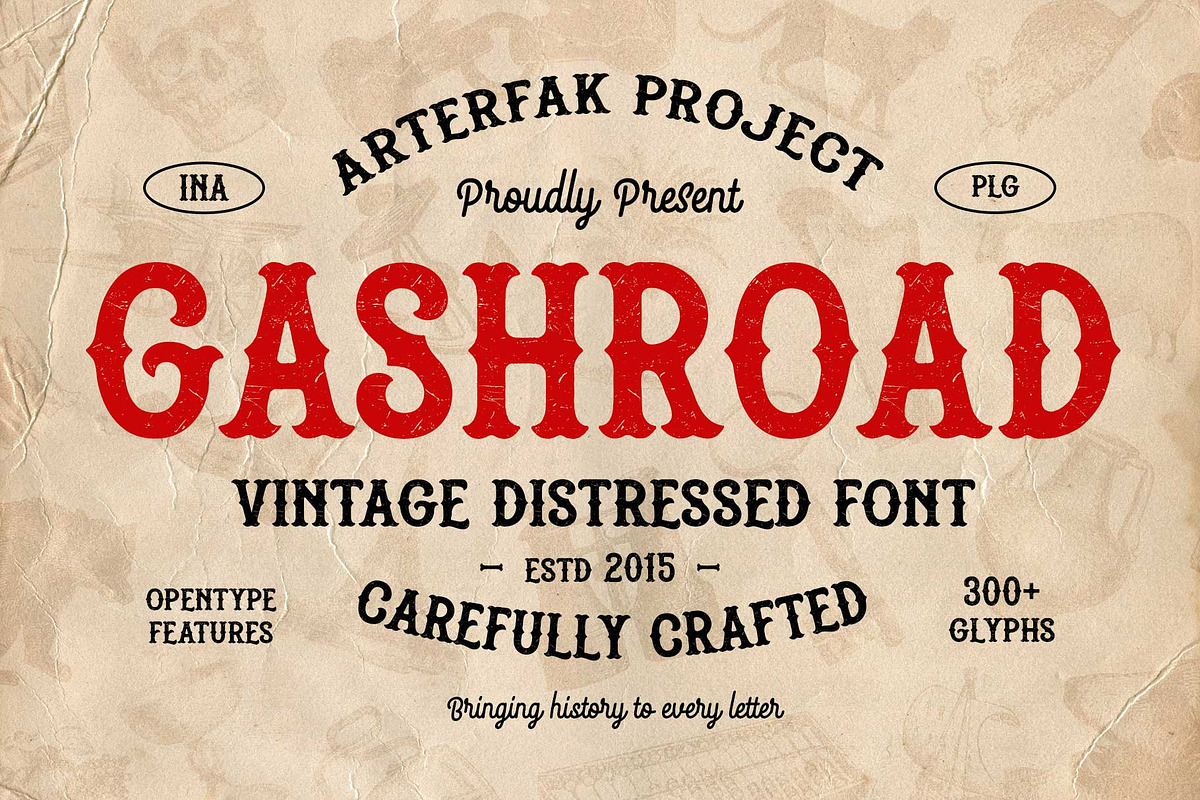 Gashroad - Vintage Style, a Font by Arterfak Project (Photo 1 of 13)