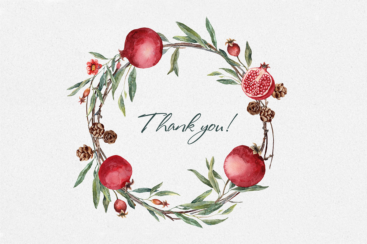 Watercolor winter clipart with fruit, a Decorative Illustration by RushkinaAntonina (Photo 9 of 9)