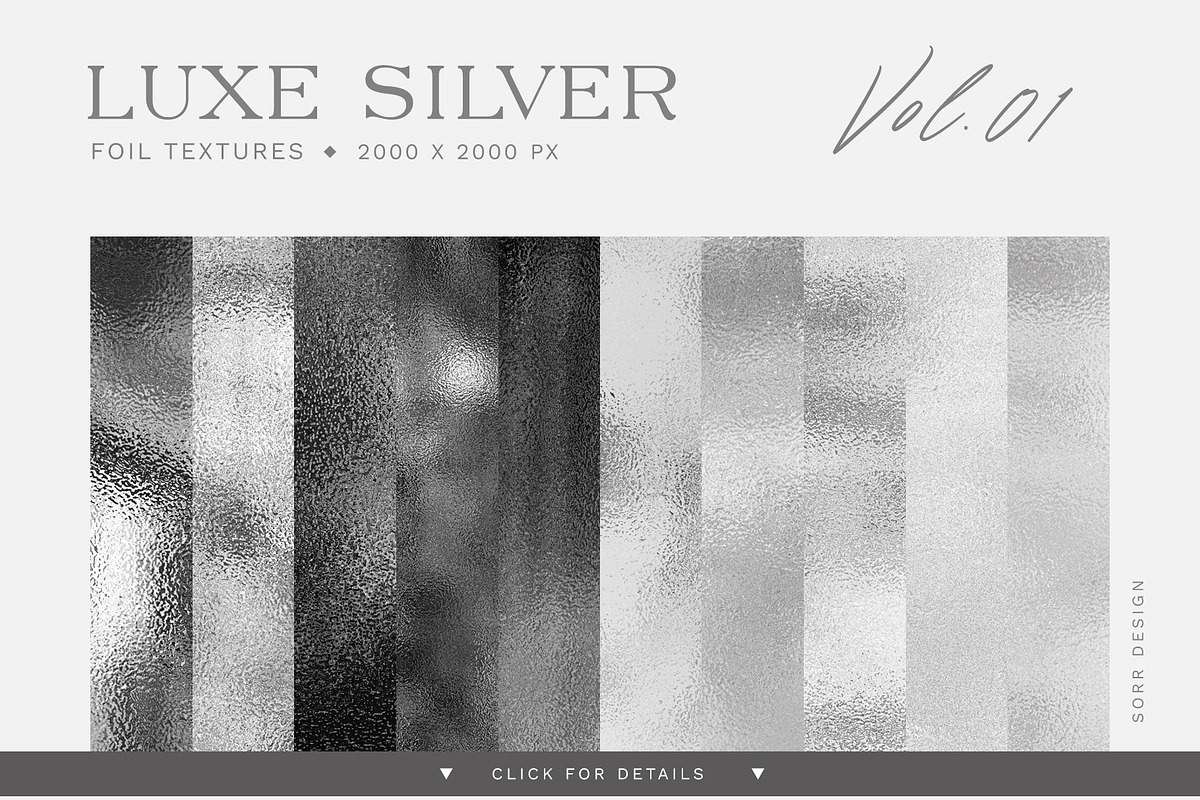 10 Luxe Silver Textures Vol.01, a Texture Graphic by SorrDesign