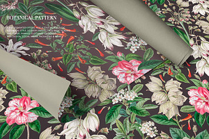 Mystery. Elegant Botanical Pattern