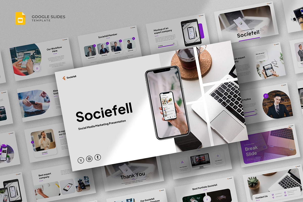 Social Media Marketing Google Slides, a Presentation Template by fluffstudio (Photo 1 of 5)