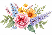 Vibrant Floral Watercolor Bouquet, an Illustration by hafijul (Thumbnail 13 of 13)