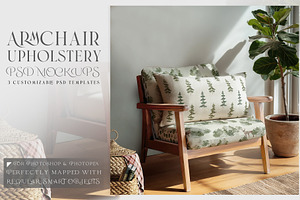 Armchair Upholstery & Pillow Mockups, a Mockup by mock-ups