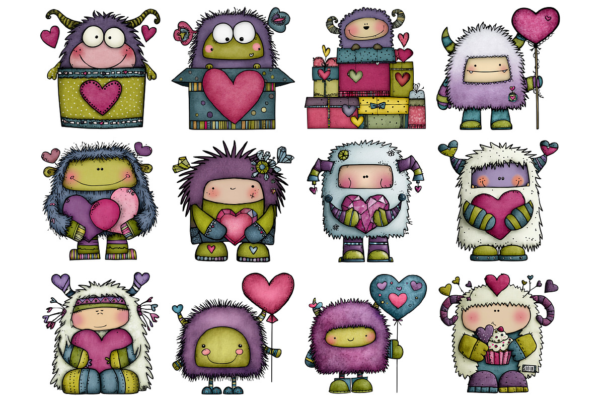 Valentine Cute Yeti Clipart, an Illustration by Design Market (Photo 3 of 3)