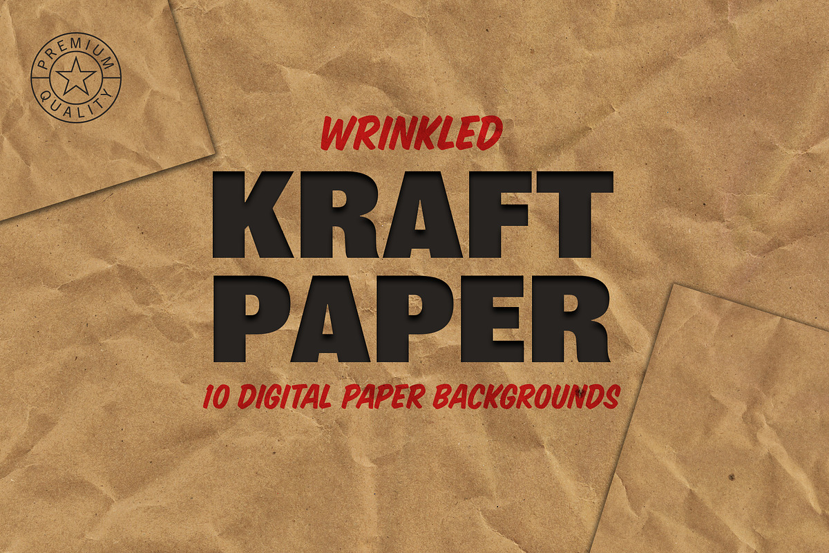 Wrinkled Kraft Paper Backgrounds, a Texture Graphic by The Fake PNG (Photo 1 of 6)