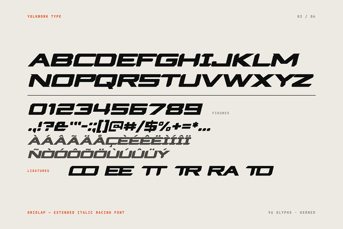 Gridlap – Racing Display Font, a Sans Serif Font by Yolk Vibes (Photo 2 of 6)
