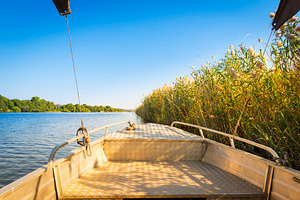 Boat On Namibia Side Of Chobe River, an Animal Photo by THP Creative