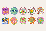 Hand-Drawn Groovy Stickers, a Decorative Illustration by Helospace (Thumbnail 4 of 10)