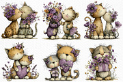 Whimsical Mother's Day Cats Clipart, an Illustration by Craft Nest (Thumbnail 5 of 12)
