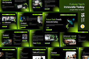 Black Modern Technology Google Slide, a Presentation Template by QR Design Studio
