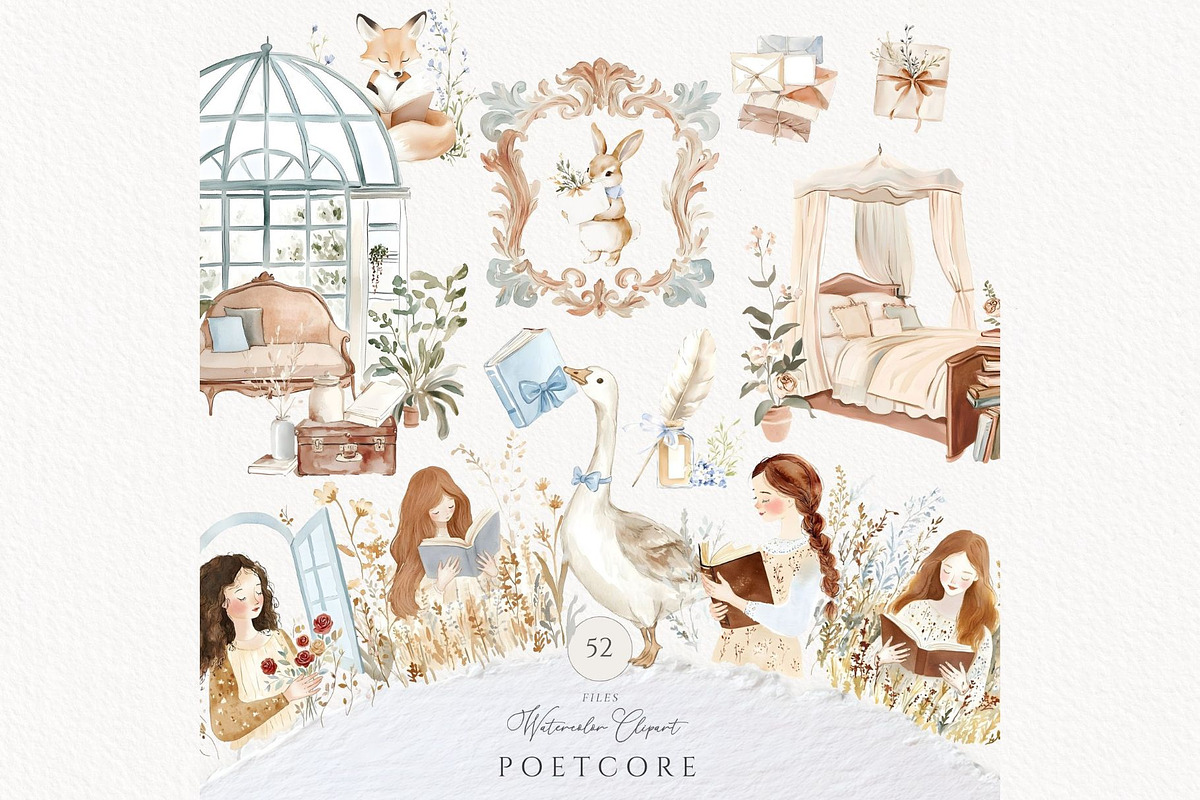 Poetcor Book Lover Gifts Cozy Autumn, a Decorative Illustration by Invite to Clipart (Photo 1 of 8)