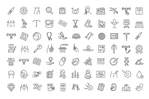 Gynecology and Obstetric Icons, an Outline Icon by Tettygreen