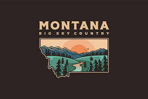 Beautiful Montana State Logo Design