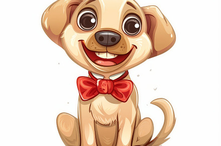 Cute funny quirky dog in a bow tie w, an Abstract Photo by Pixeness