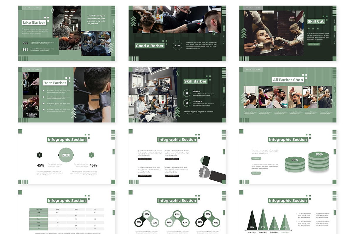 Barber - Powerpoint Template, a Presentation Template by AQR Studio ...
