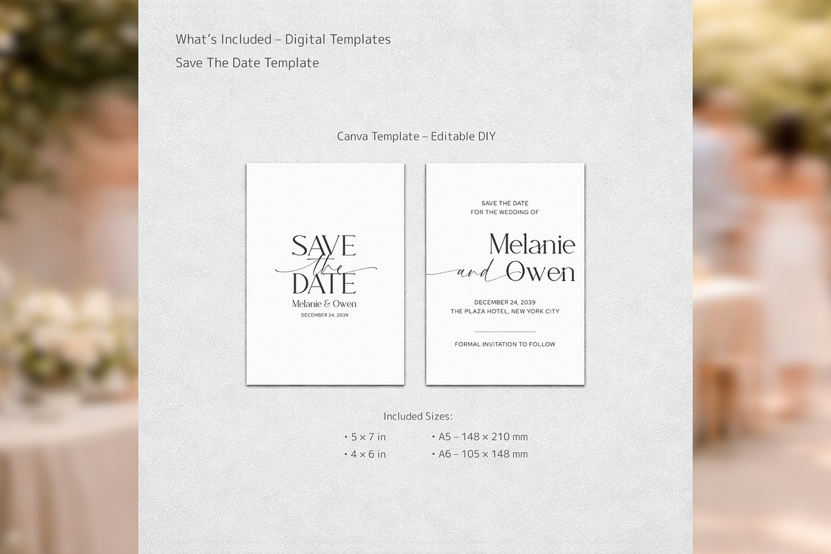 Elegant Save Date Canva bd005, an Invitation Template by TyphoonStudio (Photo 2 of 10)