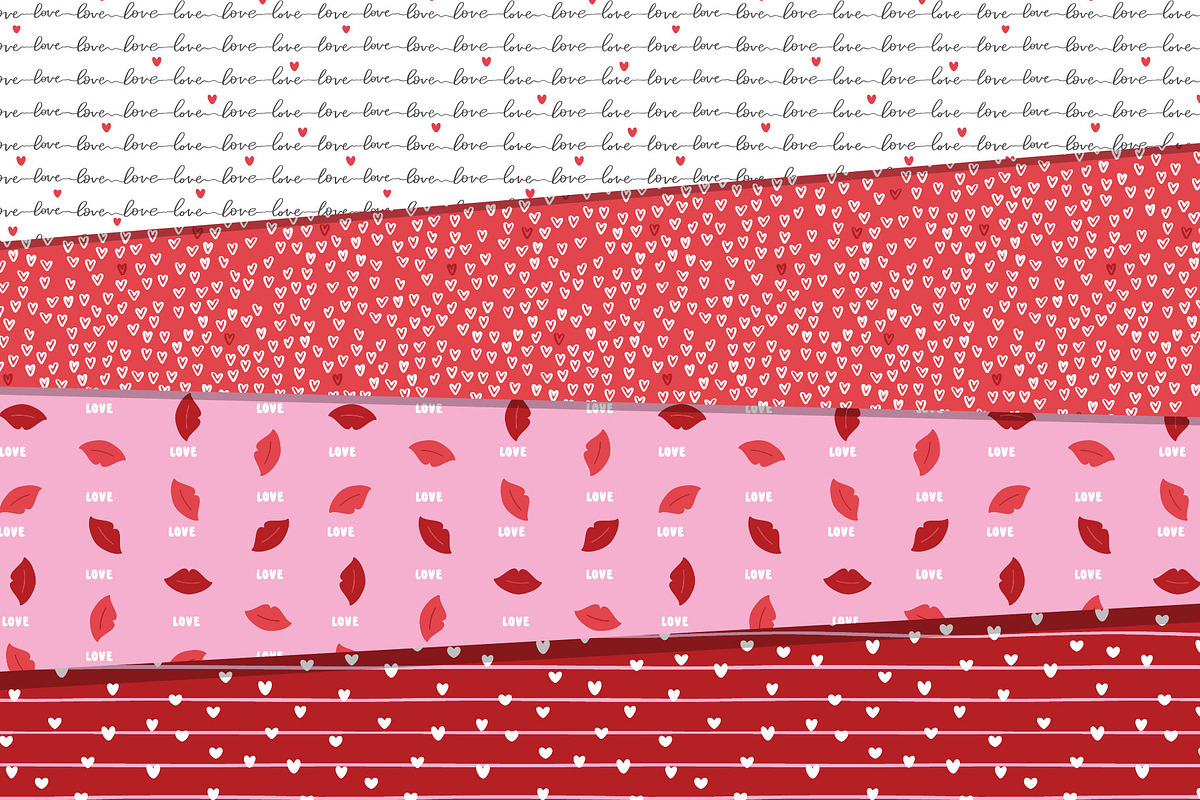 Valentines Day seamless patterns, a Decorative Illustration by rosypatterns (Photo 8 of 9)