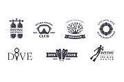 Dive club labels. Underwater, an Animal Illustration by YummyBuum (Thumbnail 1 of 3)