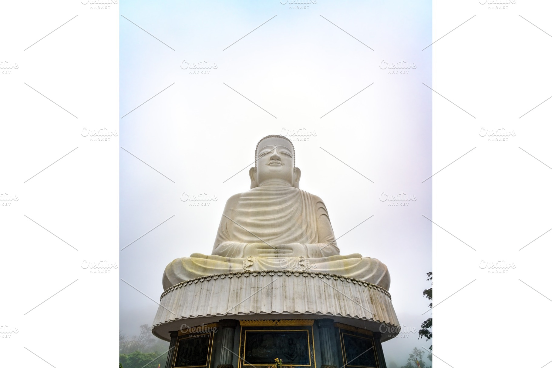 Colossal sitting buddha statue at ba stock photo containing buddha and vietnam, an Architecture Photo by Leonid Andronov