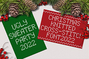 Christmas Knitted Cross-Stitch Font, a Symbol Font by Artolus (Thumbnail 2 of 7)