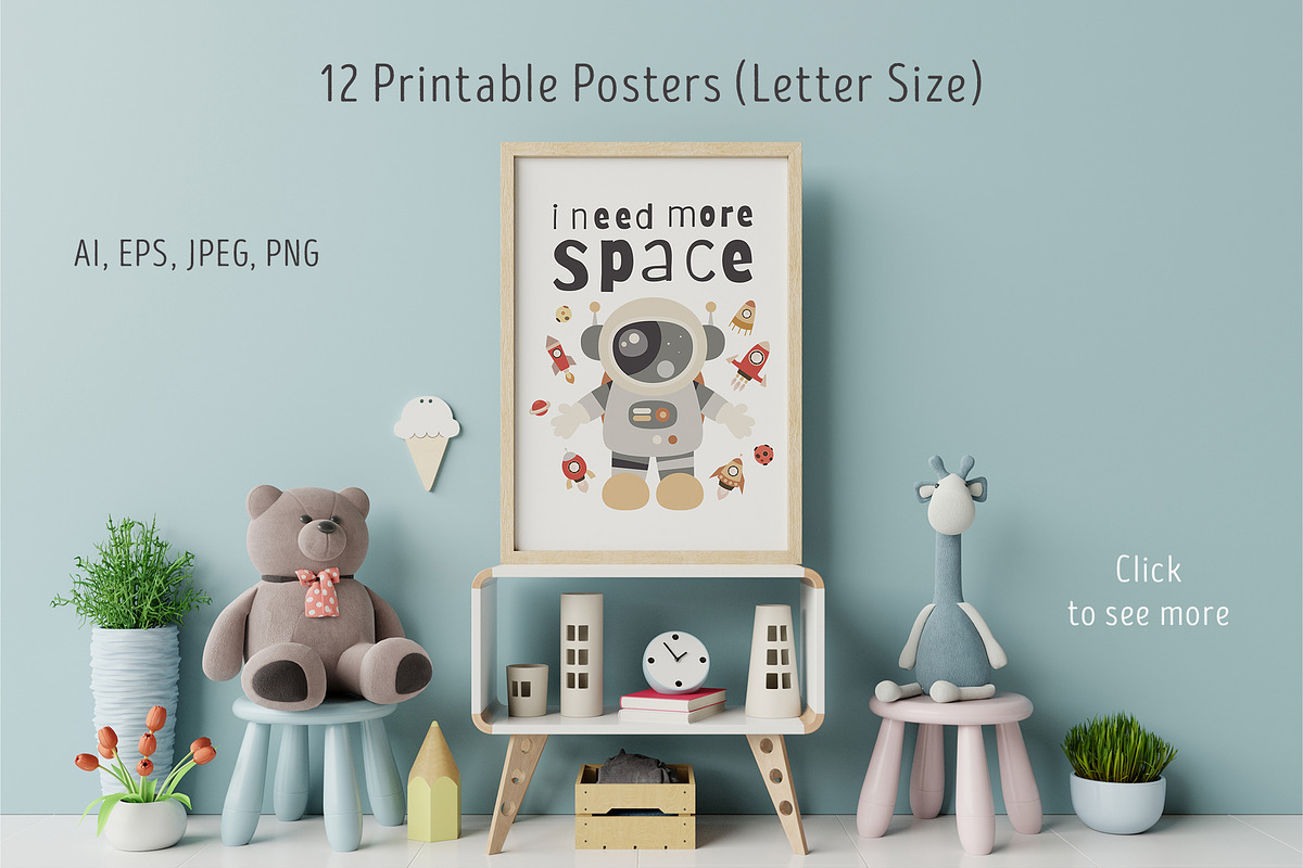 Nursery Art Space Kids Bundle, a Decorative Illustration by Nursery Art (Photo 3 of 8)