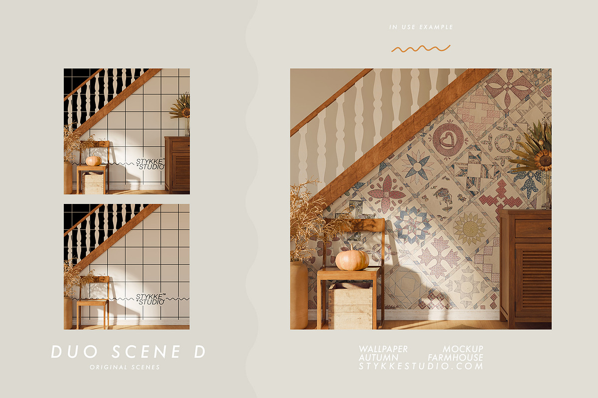 Autumn Farmhouse | WALLPAPER MOCKUP, a Household Mockup by Stykke Studio (Photo 10 of 22)