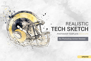 Tech Sketch Art Photoshop Mock-ups