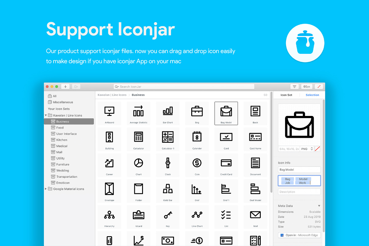 50 Business Line Icons, an Outline Icon by Kawalan Studio (Photo 8 of 9)