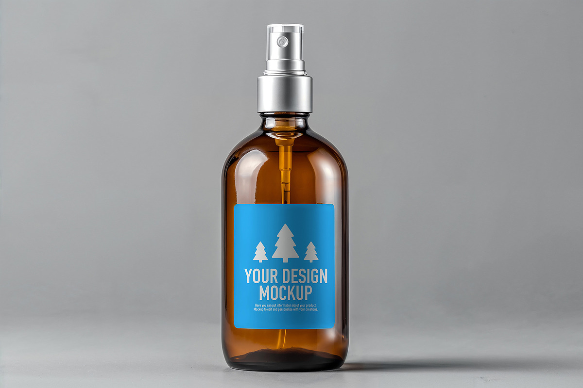 Amber bottle mockup, an Advertising Mockup by OSORIOartist